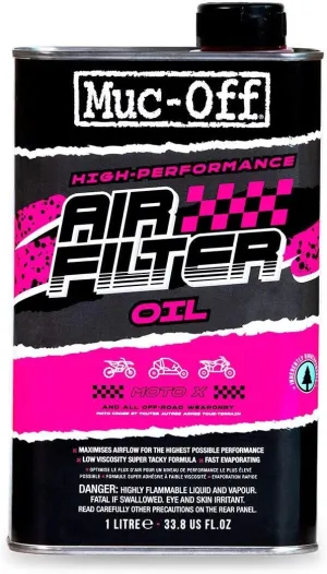 Muc-Off Air Filter Oil, 1 Liter - Advanced Motorcycle Oil for Foam Air Filters - Engine Filter Oil for Motocross, MX, Dirt Bike