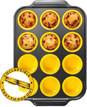 Muffin Baking Pan Yellow, 12cup, SMP-R12