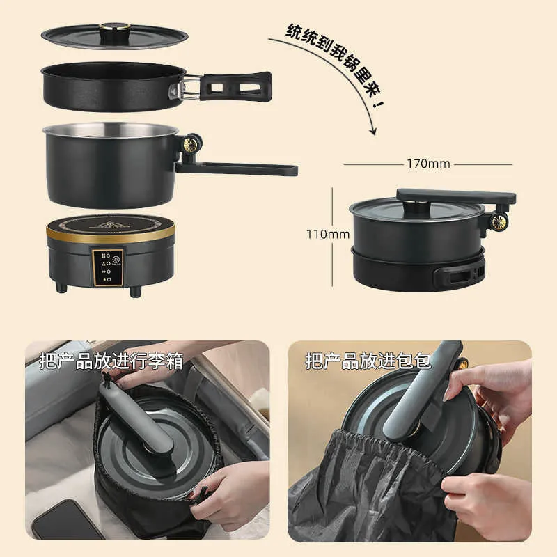 Multifunctional Electric Cooker 750W with Pot and Frying Pan