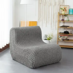 N&V Single Seated Foam Sofa, Armless Floor Sofa, One Piece High Density Foam, Removable and Machine Washable Cover (Grey)