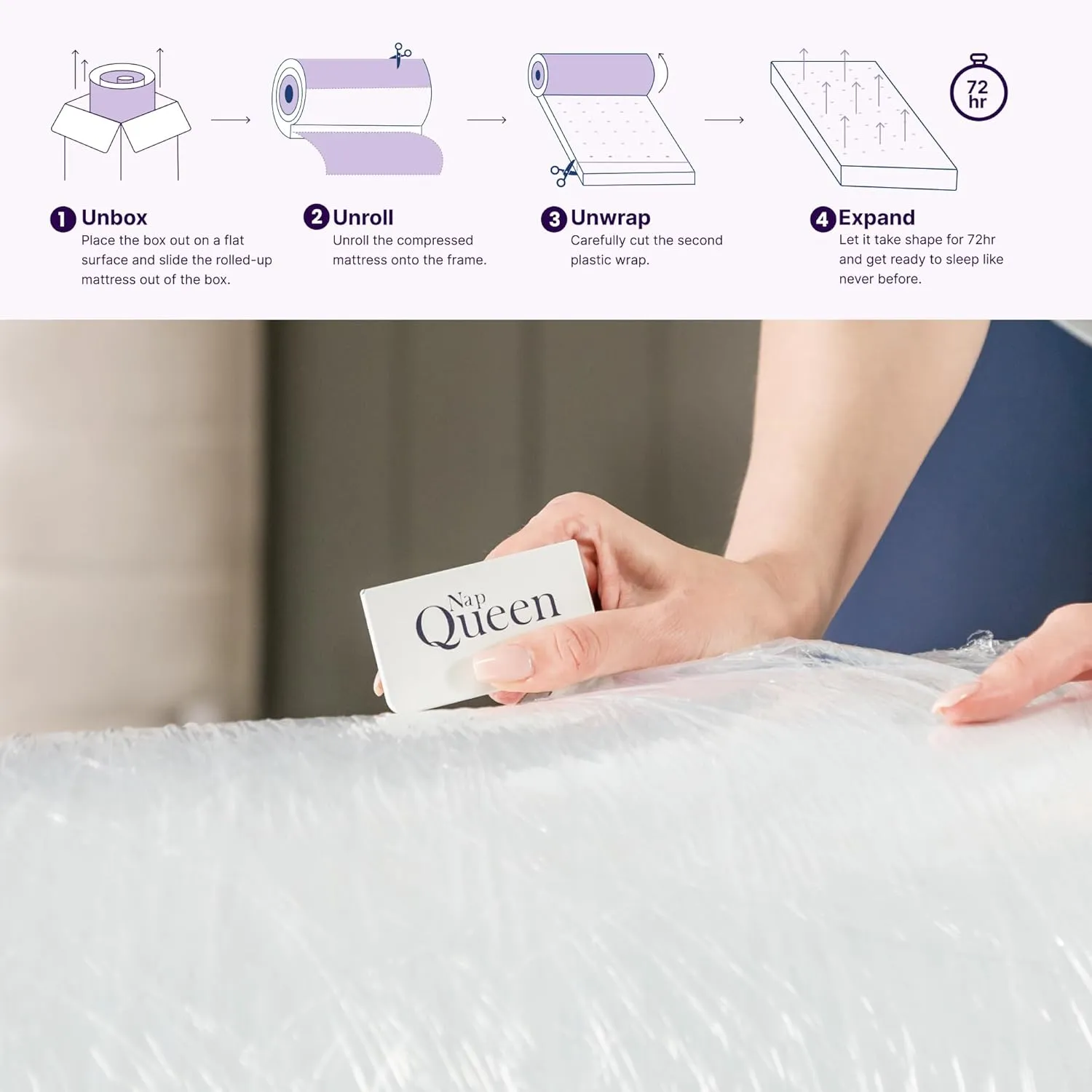 NapQueen 5 Inch, Twin Mattress, Memory Foam White - Medium Feel - CertiPUR-US Certified - Twin Bed Mattress in a Box, Breathable Soft Fabric Cover