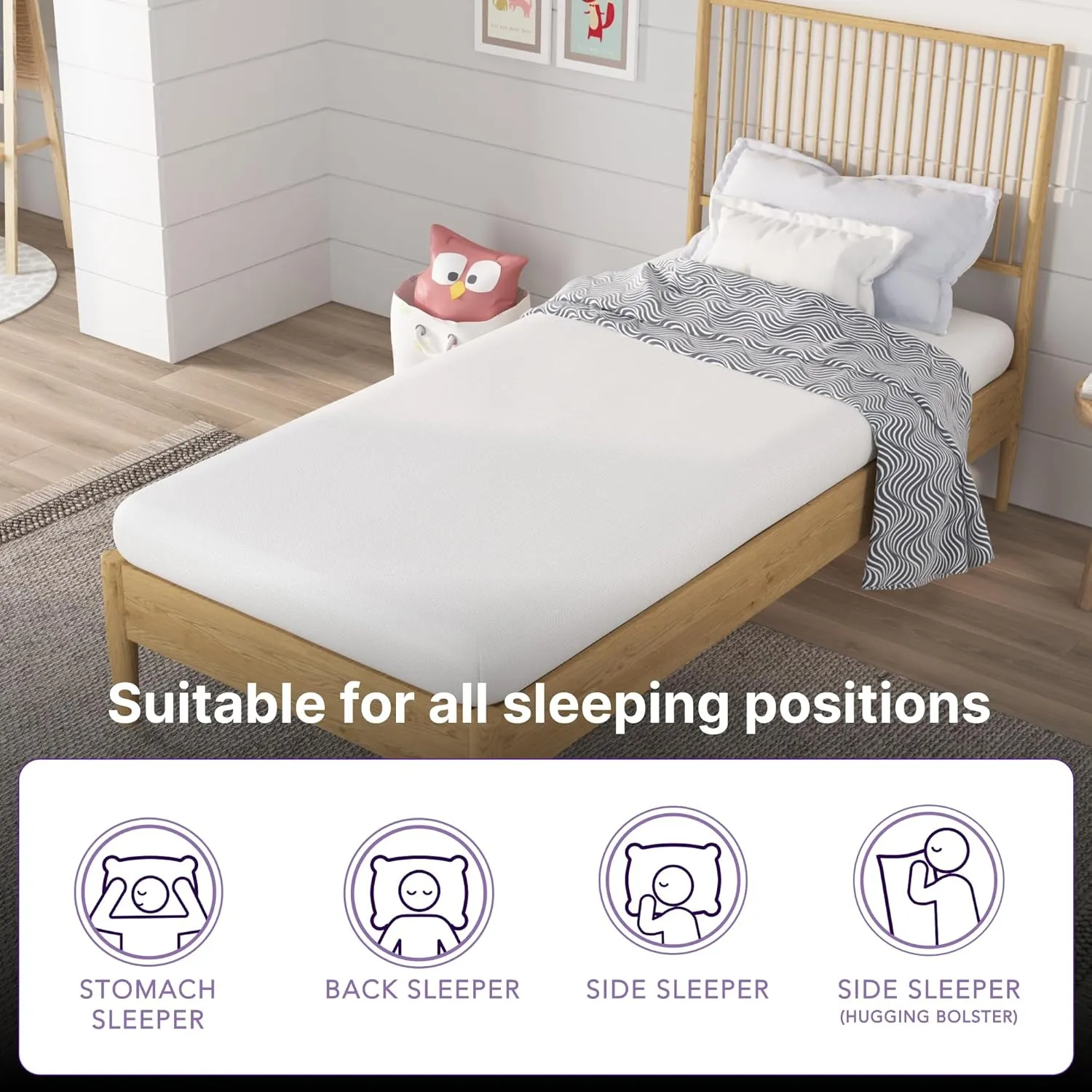 NapQueen 5 Inch, Twin Mattress, Memory Foam White - Medium Feel - CertiPUR-US Certified - Twin Bed Mattress in a Box, Breathable Soft Fabric Cover