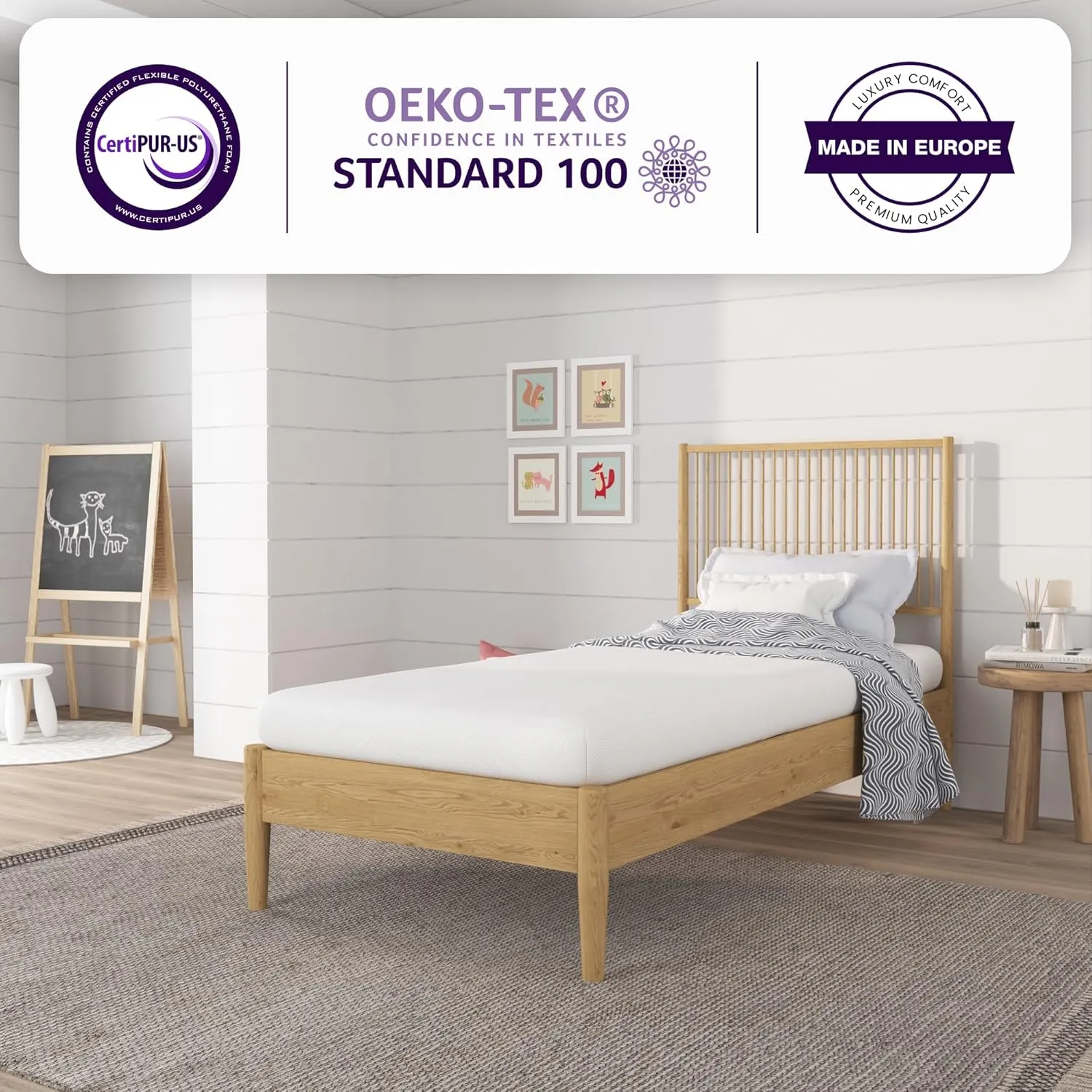 NapQueen 5 Inch, Twin Mattress, Memory Foam White - Medium Feel - CertiPUR-US Certified - Twin Bed Mattress in a Box, Breathable Soft Fabric Cover