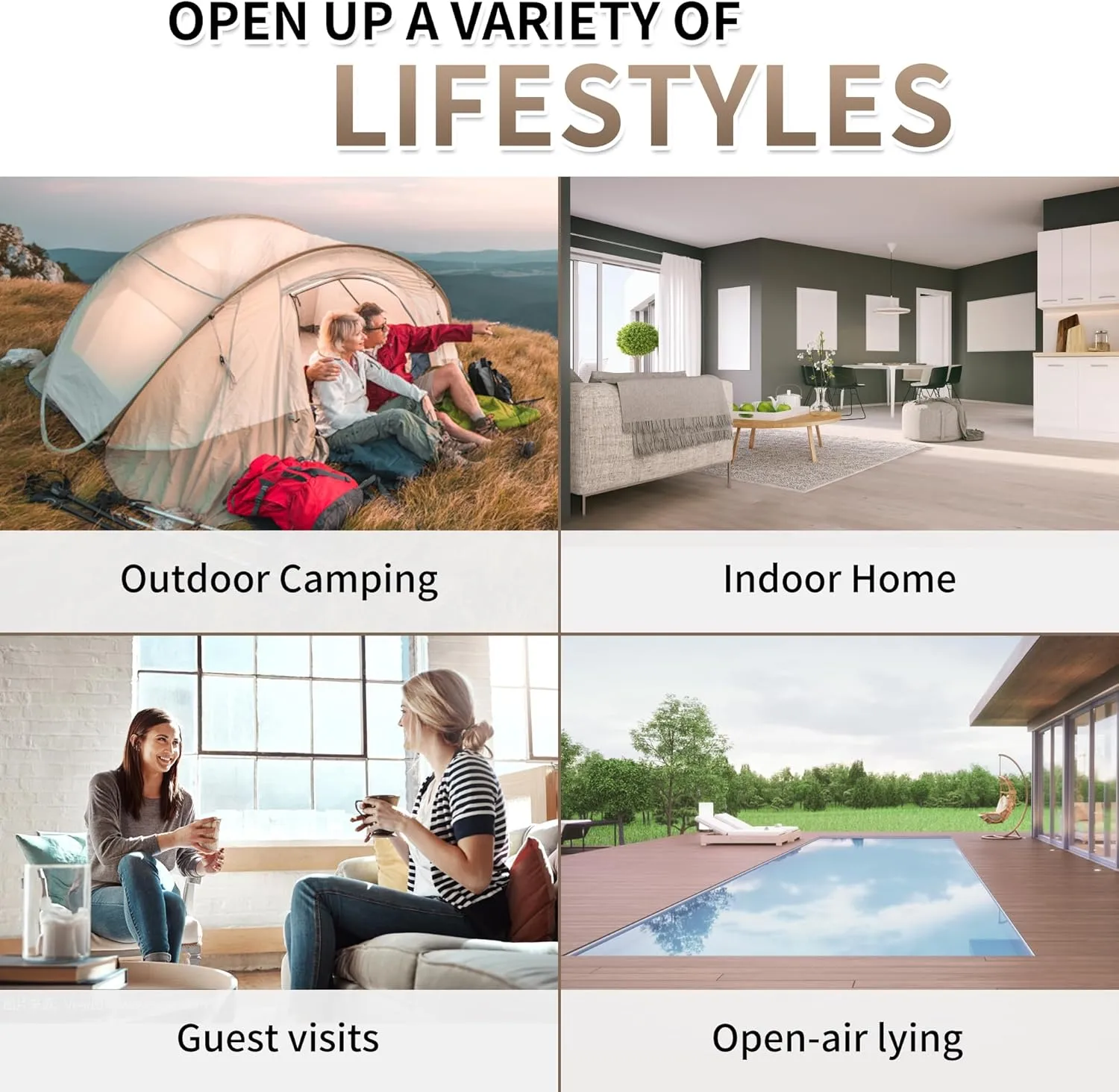 Naturehike Luxury Air Mattress Queen Size with Removable Built-in Electric Pump, 79 * 59in Extra Wide Inflatable Mattress for Home, Camping, Guests, Travel, Formaldehyde- Free, Morning View Series