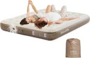 Naturehike Luxury Air Mattress Queen Size with Removable Built-in Electric Pump, 79 * 59in Extra Wide Inflatable Mattress for Home, Camping, Guests, Travel, Formaldehyde- Free, Morning View Series