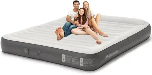 Naturehike Pillow Top Plush Compact King Air Mattress with Rechargeable Built-in Electric Pump, Blow Up Bed with Annular Air Column Structure, Inflatable Airbed for Home, Camping, Guests