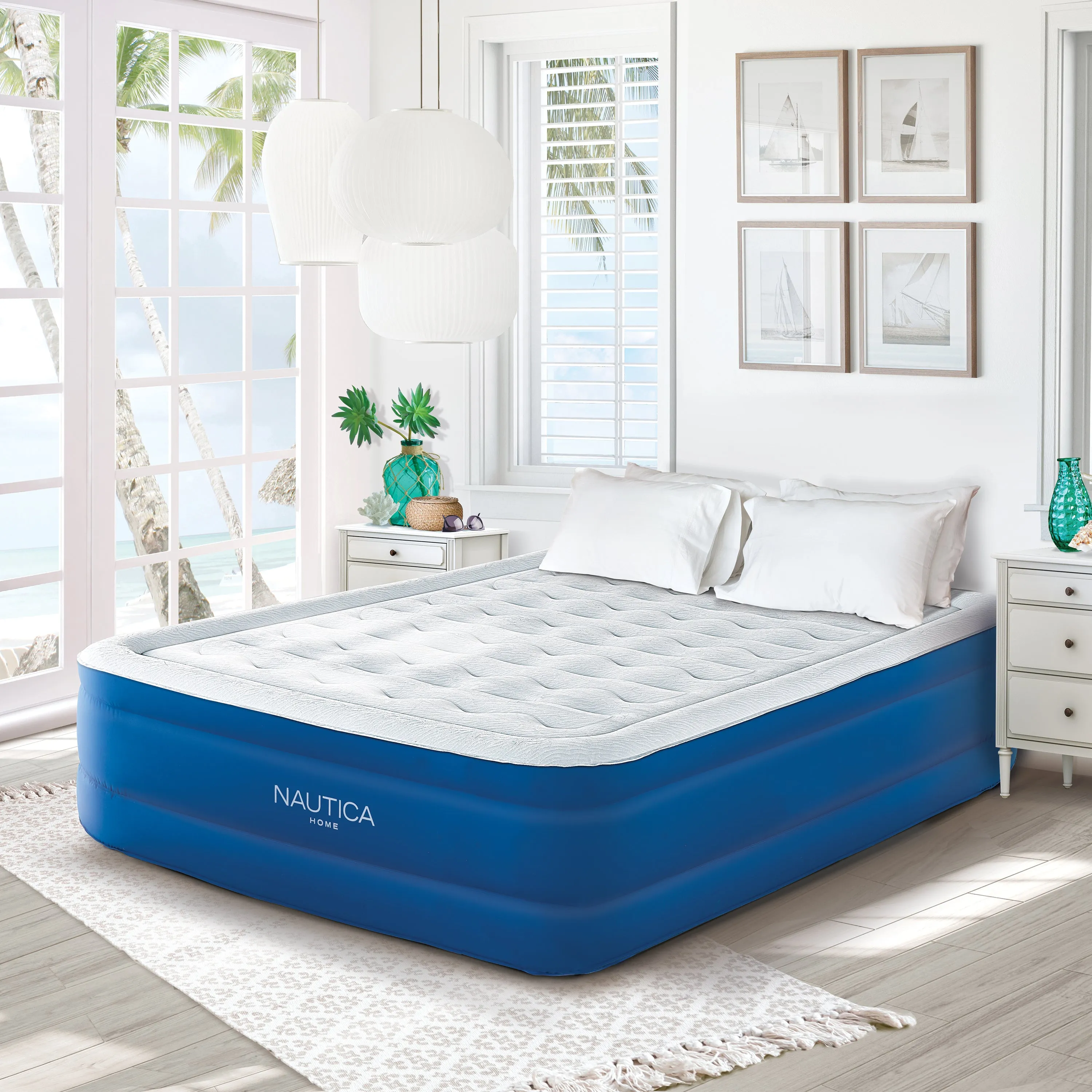 Nautica Home Support Aire Air Blue/Gray Mattress with Inset Pump