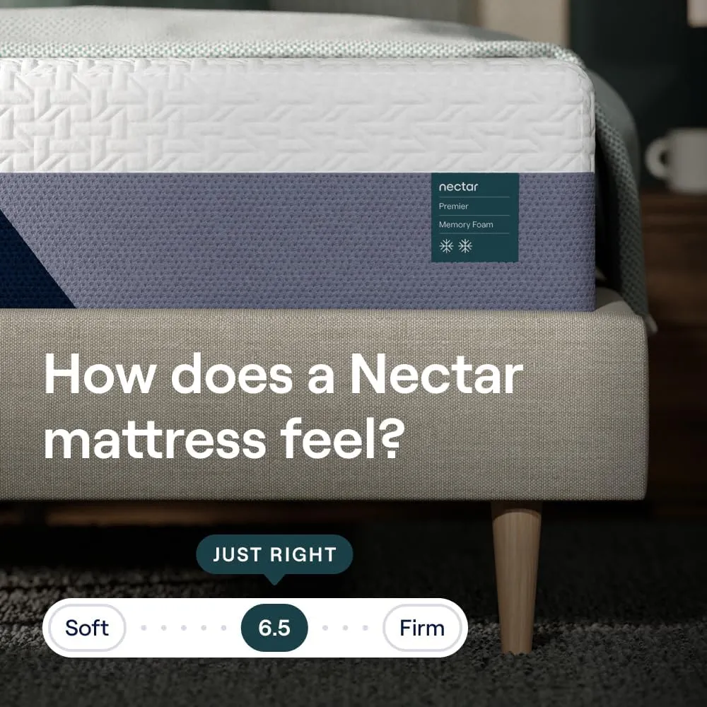 Nectar Premier 13” Twin XL Mattress - Medium Firm - Contouring Memory Foam - Cooling Upgrade - 2” Pressure Relief Layer - Mattress in a Box - 365-Night Trial & Forever Warranty
