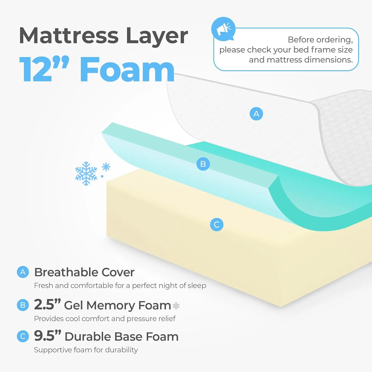 Neo Sleep 12 Inch King Medium Firm Cooling Gel Memory Foam Mattress for Cool Sleep Pressure Relieving CertiPUR-US Certified Foam, Mattress in a Box Fiberglass Free (King, 12 in)
