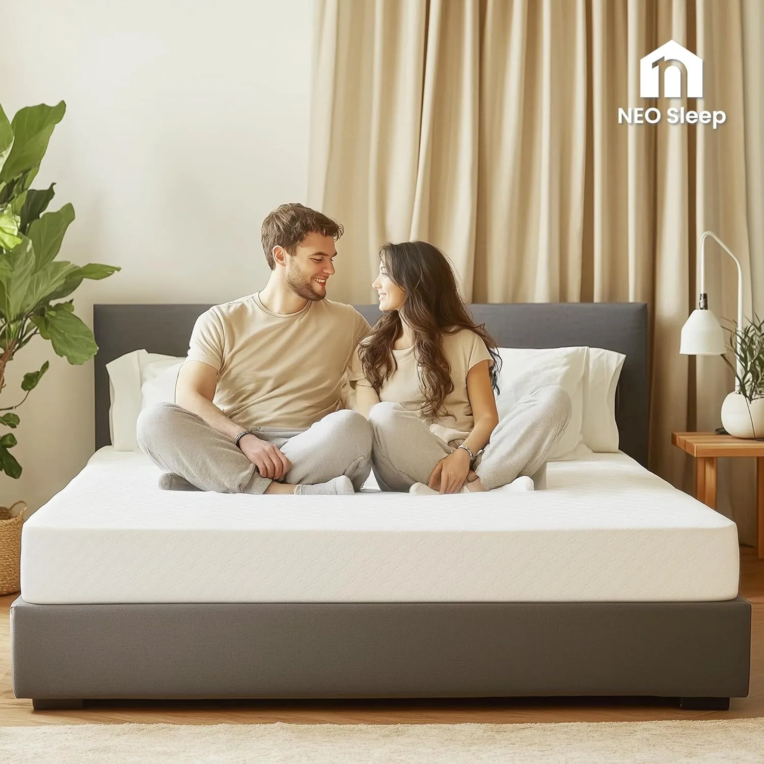 Neo Sleep 12 Inch King Medium Firm Cooling Gel Memory Foam Mattress for Cool Sleep Pressure Relieving CertiPUR-US Certified Foam, Mattress in a Box Fiberglass Free (King, 12 in)