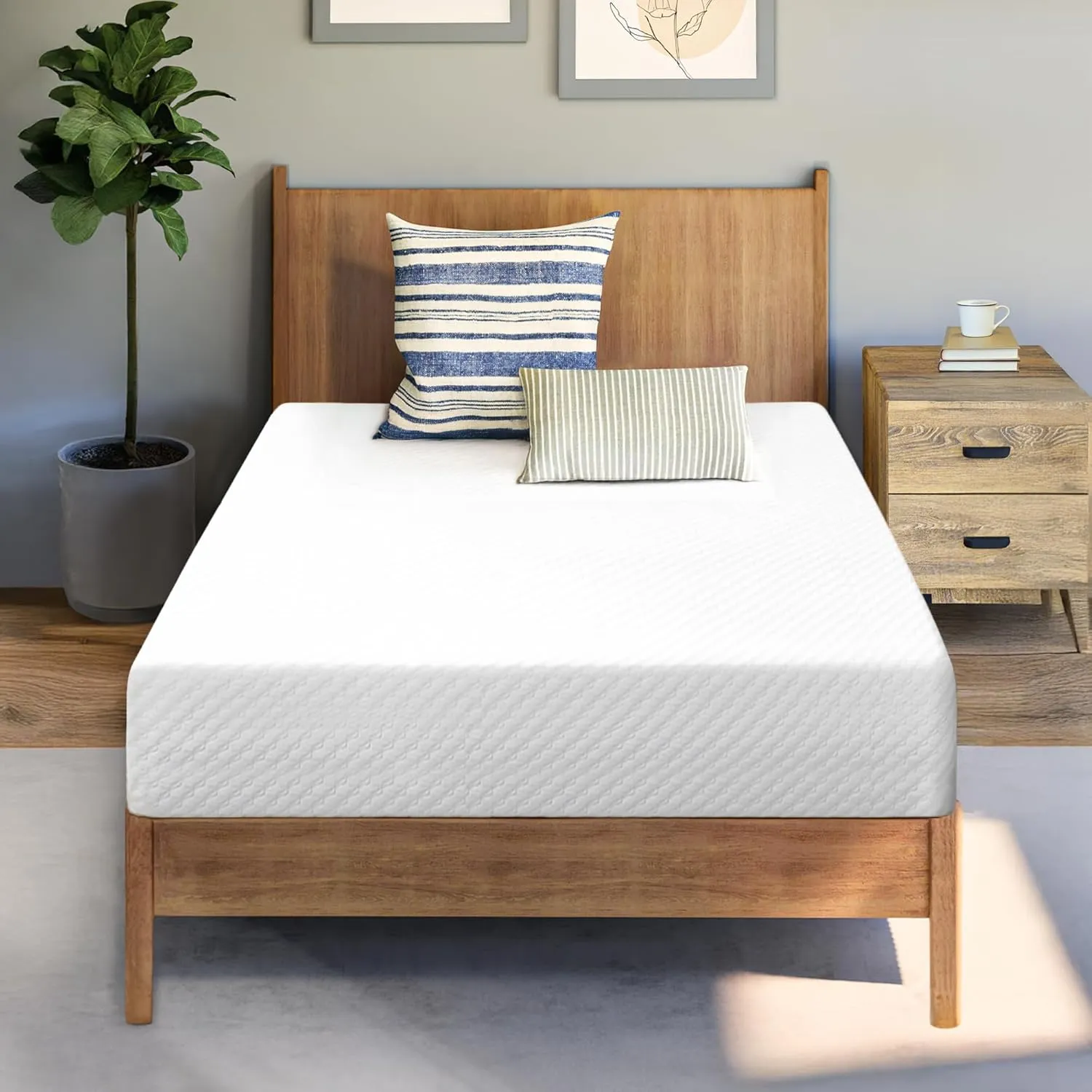 Neo Sleep 8 Inch Twin Cooling Gel Memory Foam Mattress Medium Firm CertiPUR-US Certified Foam, Mattress in a Box Enhanced Pressure Relief Removable Soft Cover No Fiberglass (Twin, 8 in)