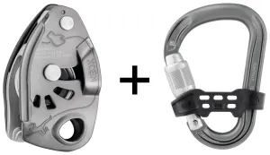 Neox Belay Kit - light grey, belay device and safebiner