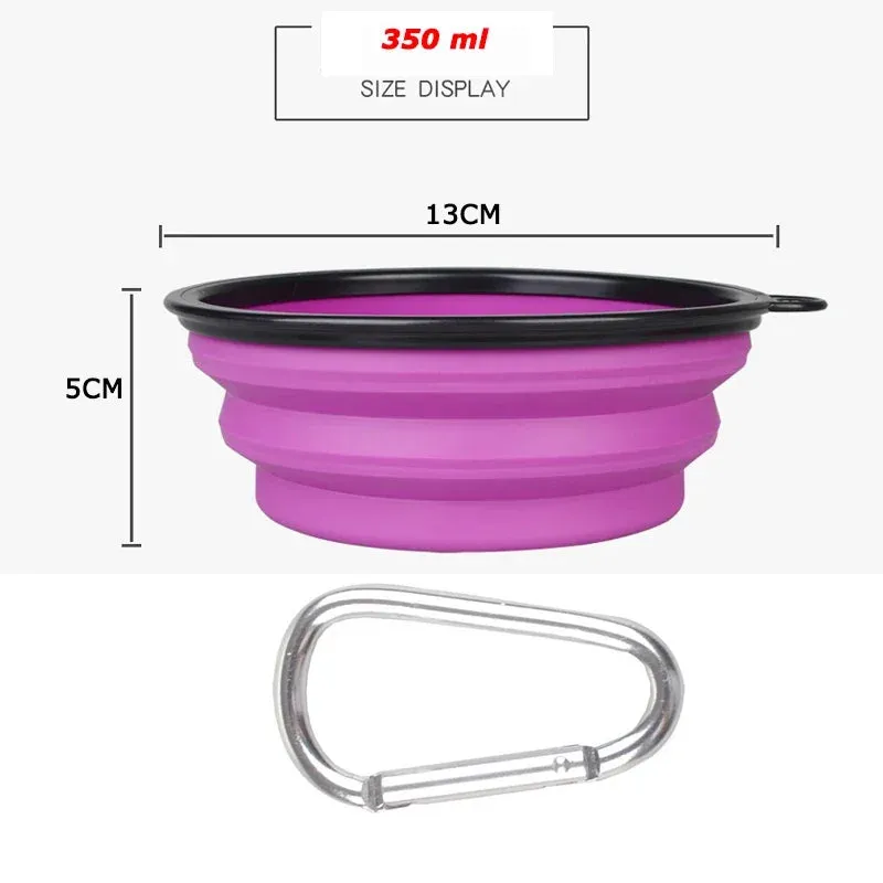New 1000ml Large Collapsible Dog Pet Folding Silicone Bowl Outdoor Travel Portable Puppy Food Container Feeder Dish Bowl
