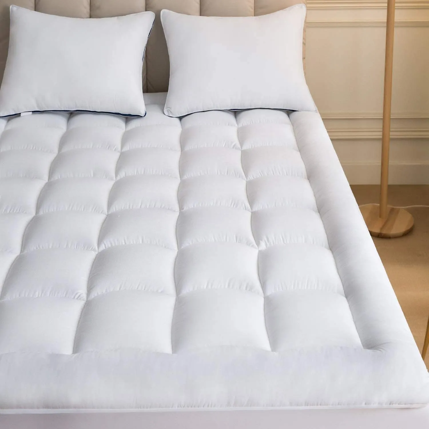 Niagara Microfiber Full Mattress Topper - Pillow Top Mattress Cover Quilted Fitted Cooling Topper for Back Pain Deep Pocket Fits 20 Inches (54x75 Inches)