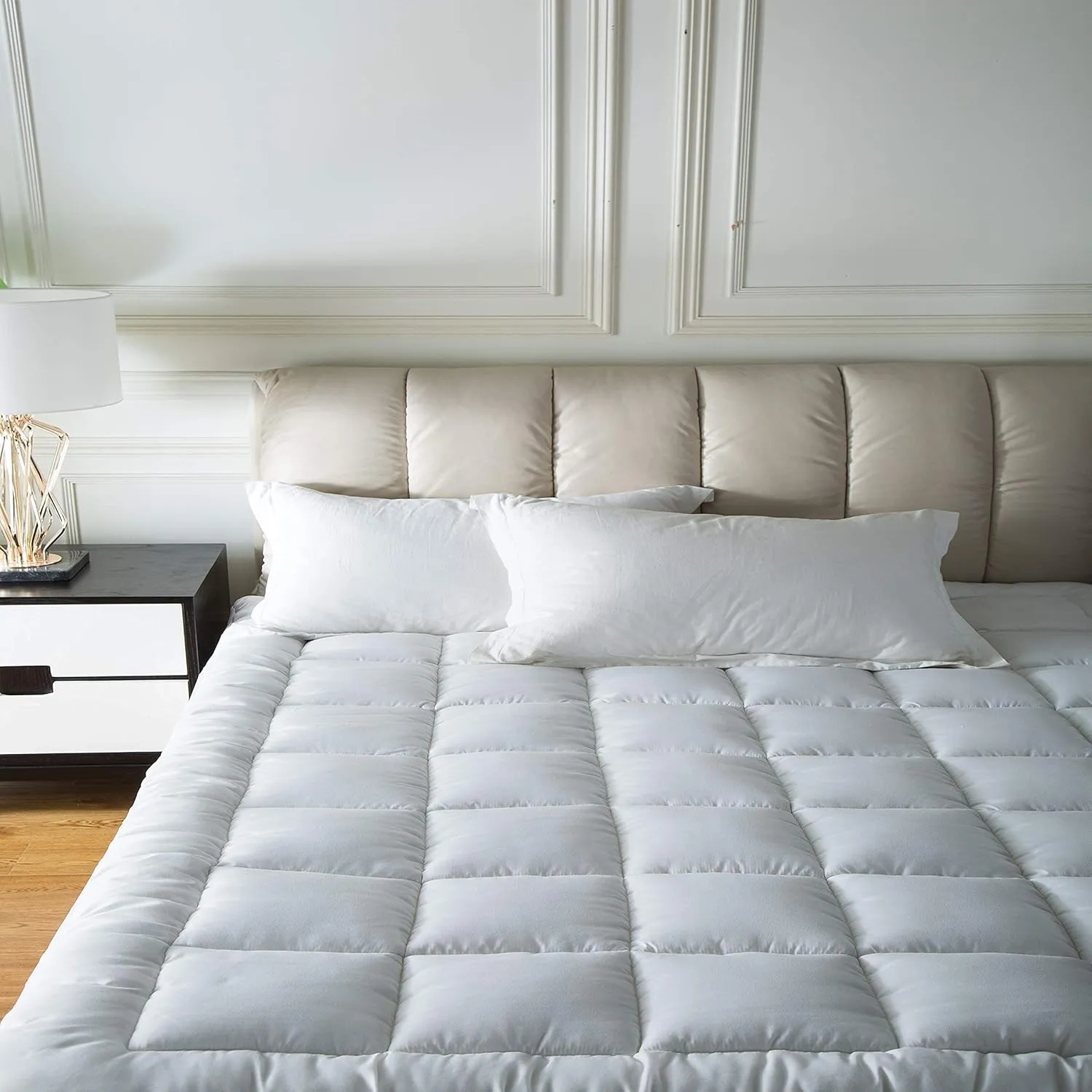 Niagara Microfiber Full Mattress Topper - Pillow Top Mattress Cover Quilted Fitted Cooling Topper for Back Pain Deep Pocket Fits 20 Inches (54x75 Inches)