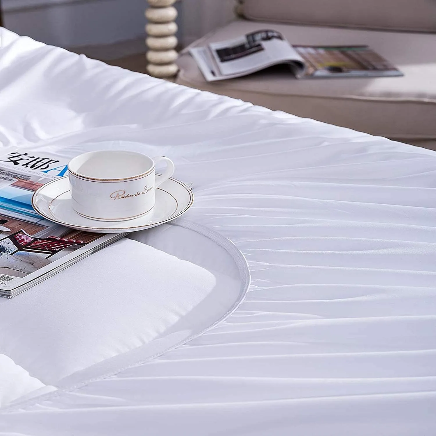 Niagara Microfiber Full Mattress Topper - Pillow Top Mattress Cover Quilted Fitted Cooling Topper for Back Pain Deep Pocket Fits 20 Inches (54x75 Inches)