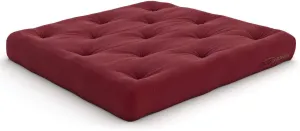 Nirvana Futons Extra Thick Premium 10-Inch Loveseat Futon Mattress, Burgundy Twill - Made in USA