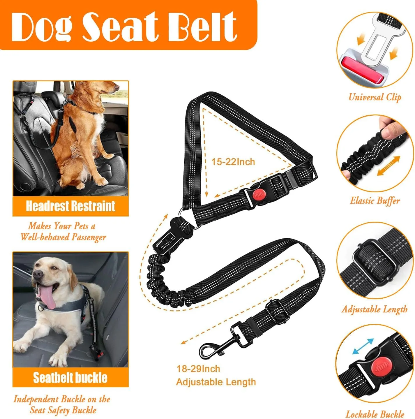 No Pull Dog Harness, Collar & Leash Set | Includes Dog Seat Belt, Collapsible Bowls & Poop Bag Dispenser. Ideal for Training, Walking, Hiking. Fits Small to Large Dogs(Pink-M)