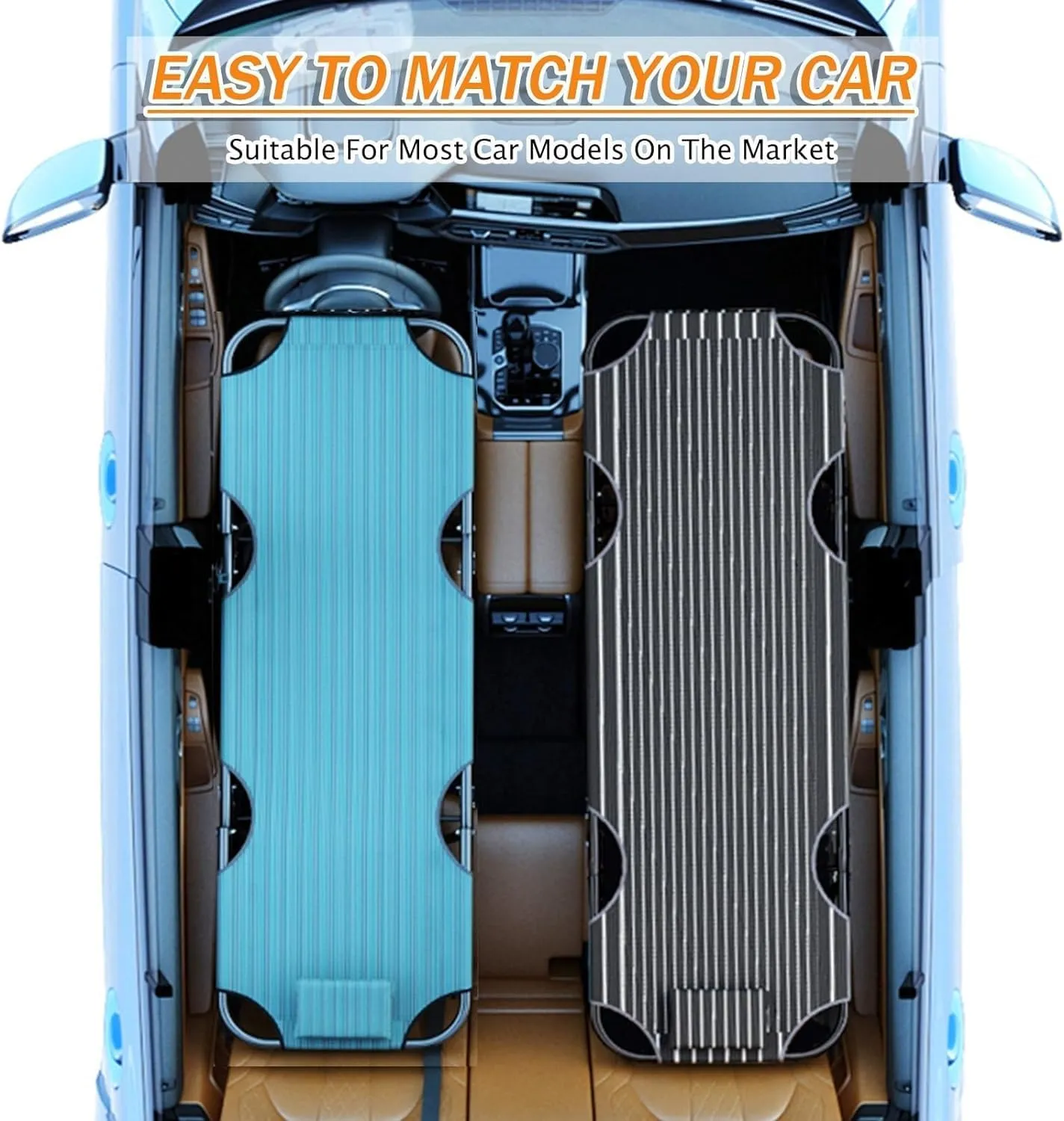Non-Inflatable Car Mattress,Folding Travel Bed Outdoor Camping Bed Easy to Clean Suitable for The Rear Seat of Most Cars(Color:A)