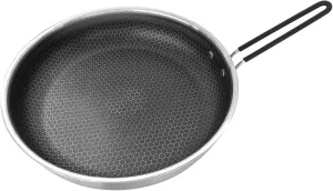 Non-Stick Camping Frying Pan with Foldable Handle Universal for Gas Electric & Ceramic Stoves 26cm/10.2in & 28cm/11in Options