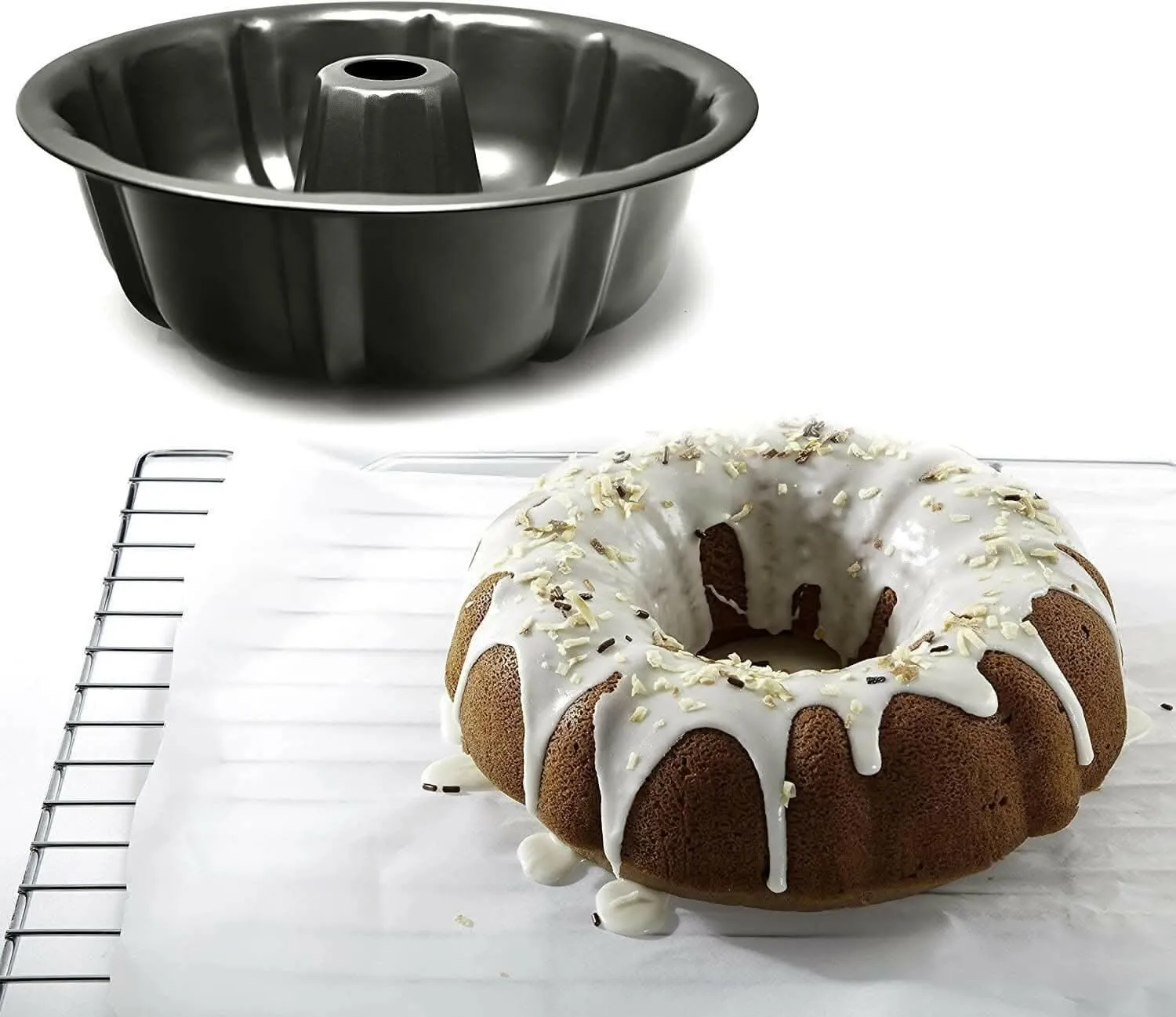 Nonstick Bakeware Pumpkin Shape Cake Mold (Black)