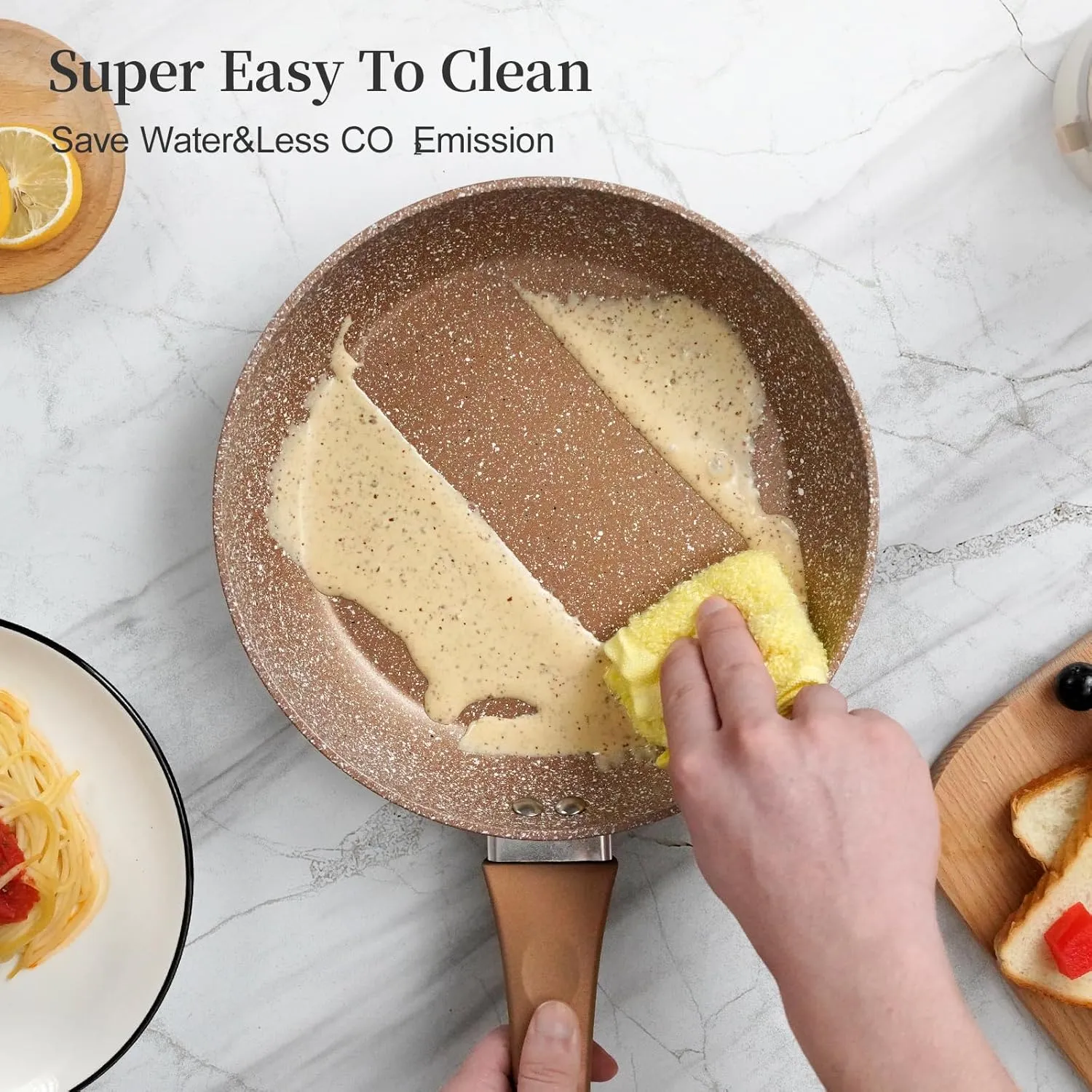 Nonstick Frying Pan Set, Set of 3 Non Stick Frying Pans, Gold Granite Induction Cookware, 8inch&9.5inch&11inch Skillet Omelette Egg Frying Pan Set, kitchen Cooking Pan Set, PFOA&PFAS Free