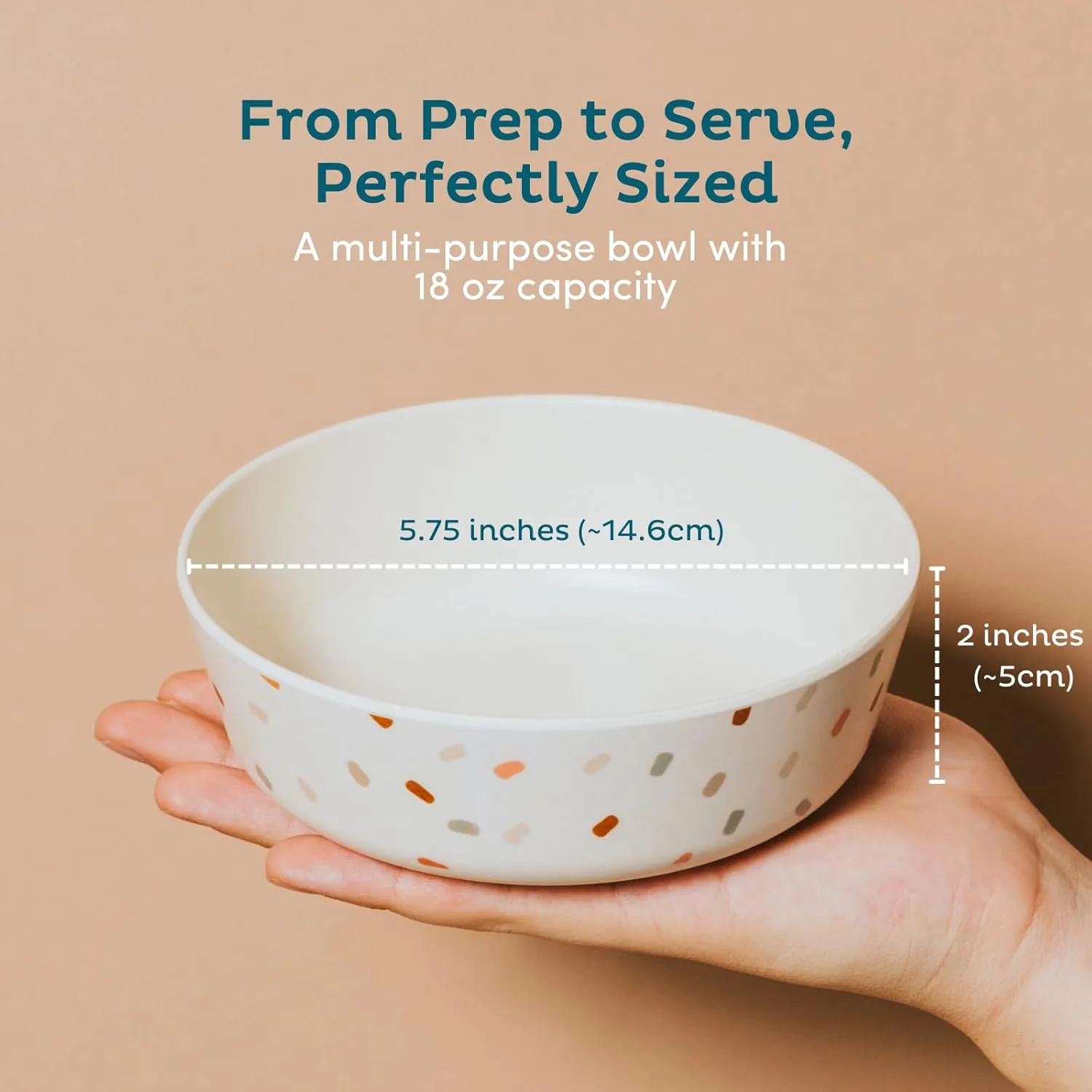 Nook Theory 4 Pack Bamboo Bowls - 18 Oz Reusable Toddler and Kids Bowl, Dishwasher Safe - Not Microwavable Bamboo Dishes (Confetti)