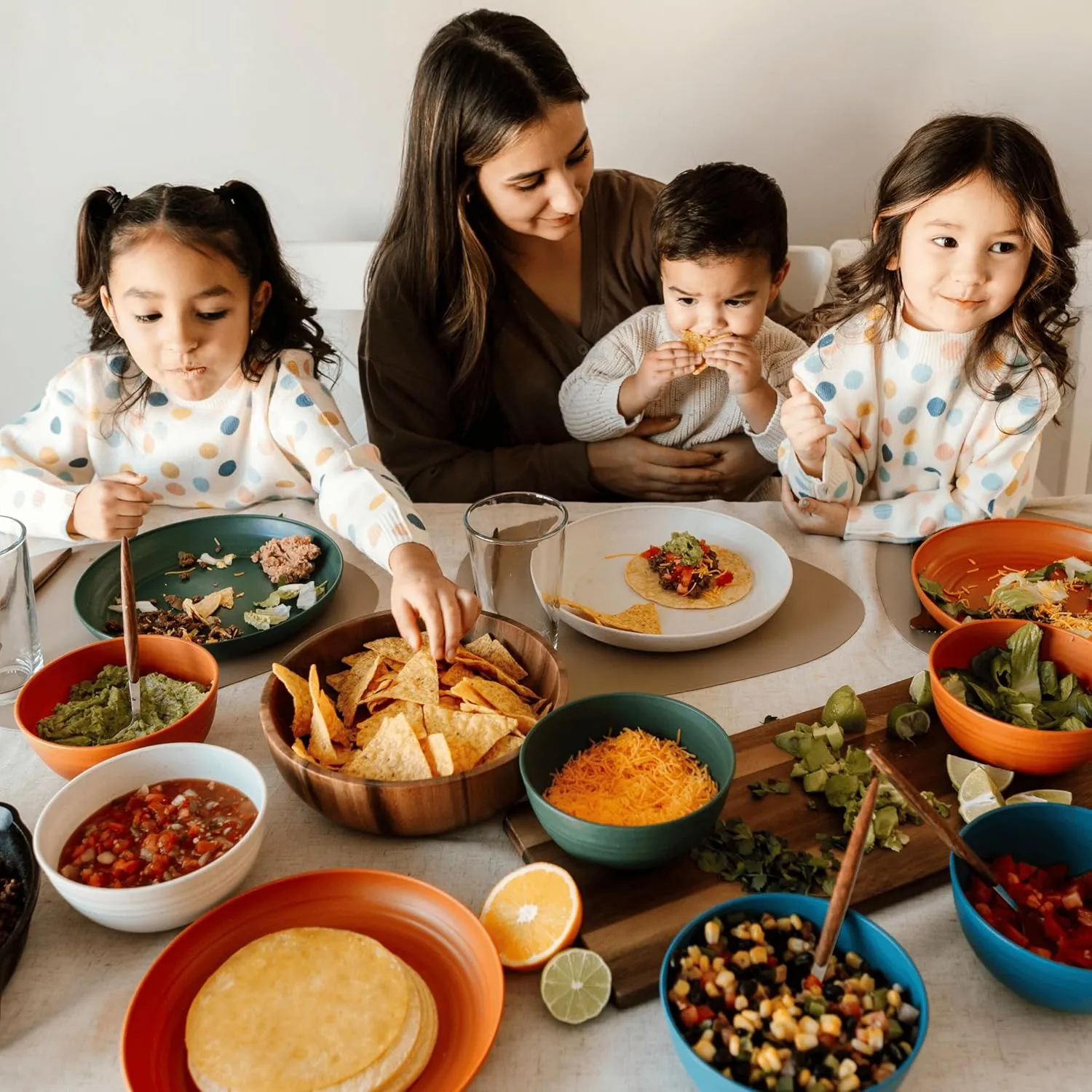 Nook Theory Reusable Wheat Straw Bowls 8 Pcs - 26 Oz Cereal Bowl, Non-Toxic Kids and Toddler Bowl, Microwavable, Dishwasher Safe and Unbreakable Dinnerware (Mellow)