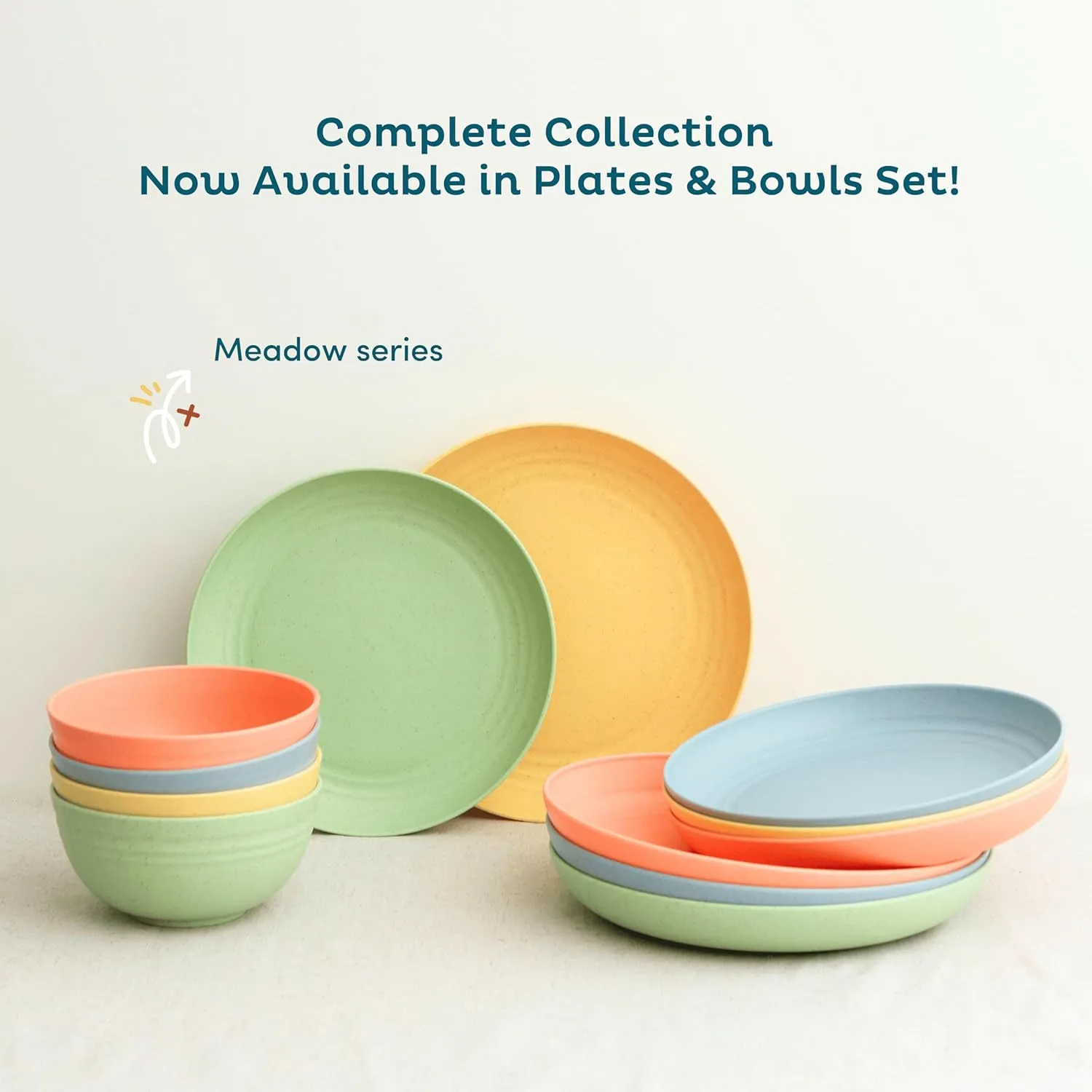 Nook Theory Reusable Wheat Straw Bowls 8 Pcs - 26 Oz Cereal Bowl, Non-Toxic Kids and Toddler Bowl, Microwavable, Dishwasher Safe and Unbreakable Dinnerware (Mellow)