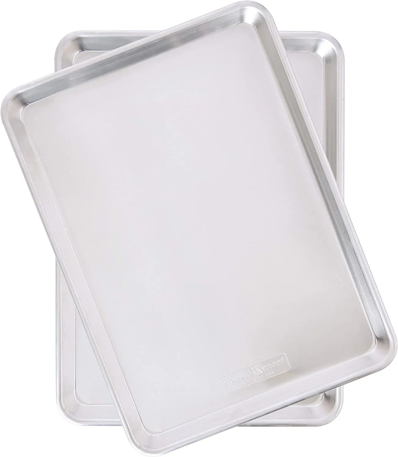 Nordic Ware 43343 Oven Safe Nonstick Baking & Cooling Grid & Quarter Sheet, Natural, 2 count (Pack of 1) & Natural Aluminum Commercial Baker's Half Sheet, 2 Count (Pack of 1), Silver