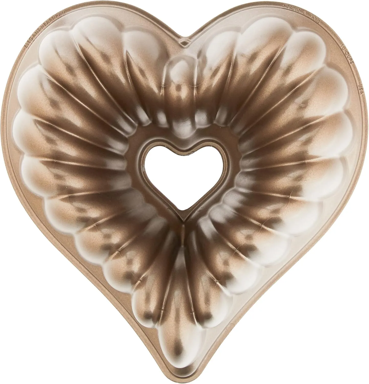 Nordic Ware Elegant Heart Bundt, 10 Cup, Toffee