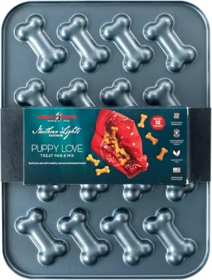 Nordic Ware Formed Puppy Love Treat Pan with Mix, 16 Cavities, Twilight Blue