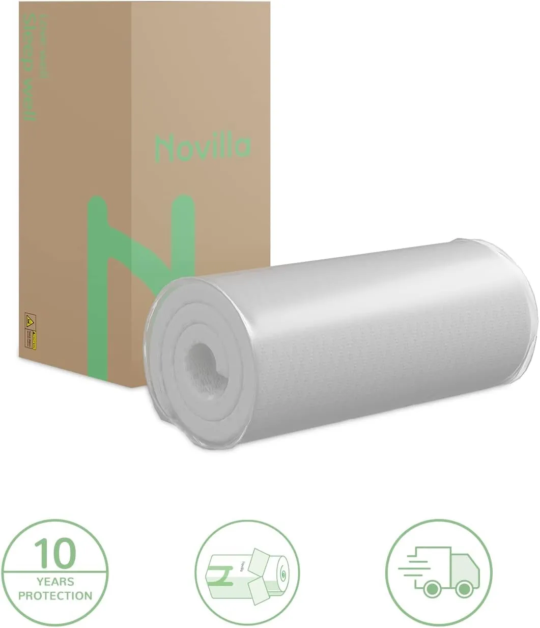 Novilla King Mattress 12 Inch Hybrid Mattress in a Box, Innerspring Mattresses with Gel Memory Foam for a Cool Sleep, Pressure Relief, Medium Firm with Pillow Top, Groove