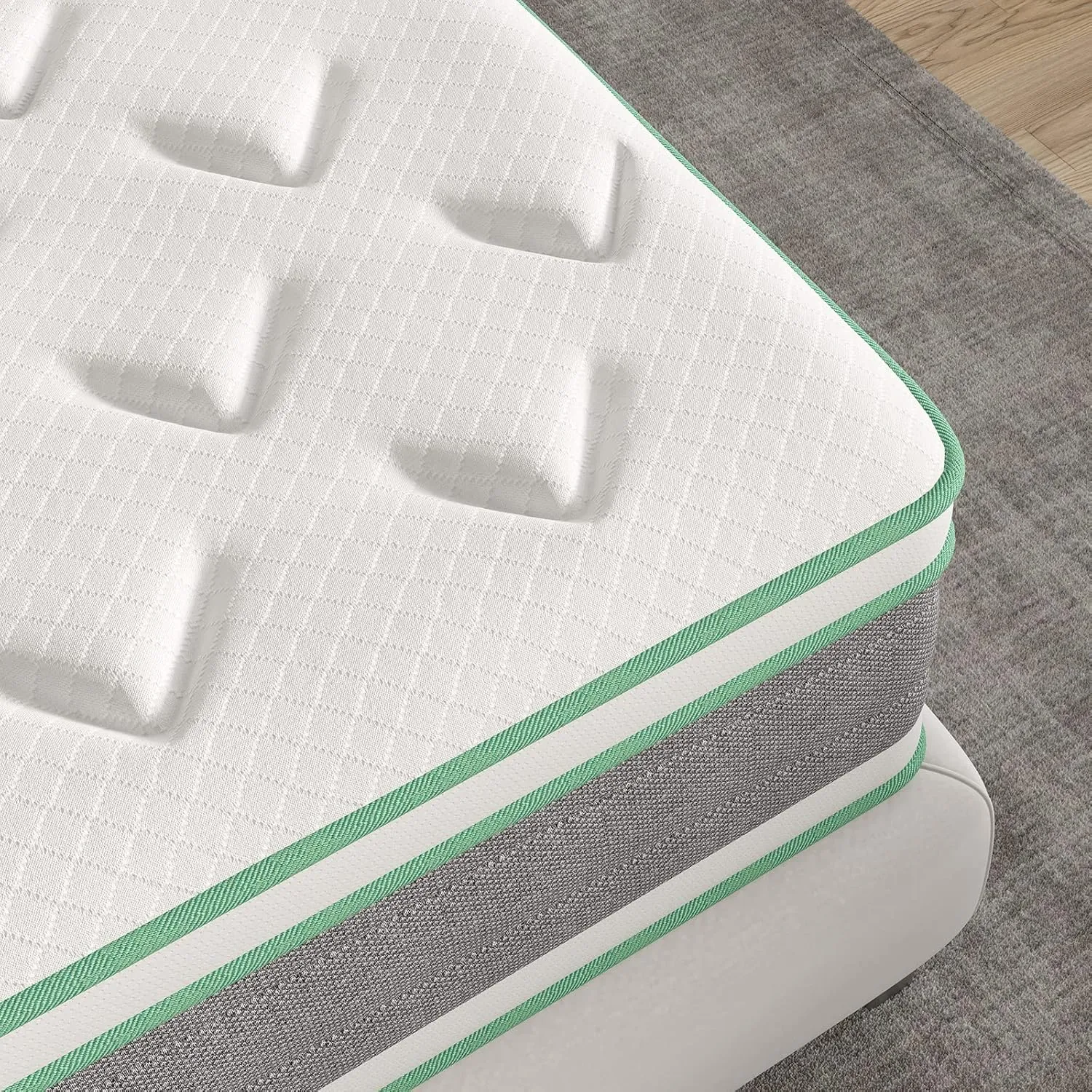 Novilla King Mattress 12 Inch Hybrid Mattress in a Box, Innerspring Mattresses with Gel Memory Foam for a Cool Sleep, Pressure Relief, Medium Firm with Pillow Top, Groove