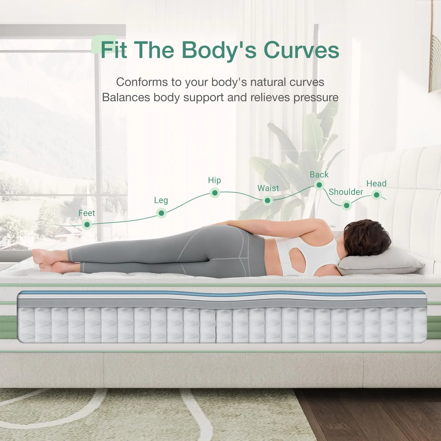 Novilla Queen Mattress, 12 Inch Hybrid Mattress in a Box, Gel Memory Foam with Individual Pocket Springs for a Peaceful Sleep, Queen Size Mattresses, Pillow Top Mattresses with Quilted Cover