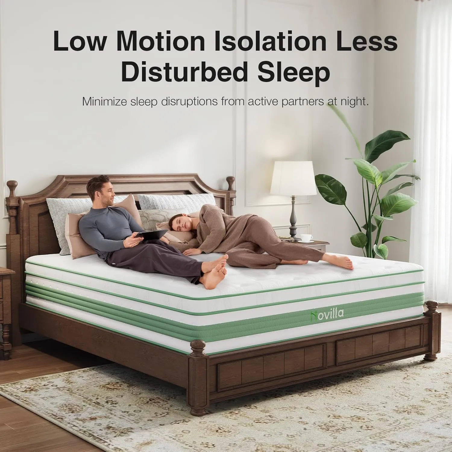 Novilla Queen Mattress 14 inch, Queen Size Hybrid Mattress in a Box with Motion Isolation,Gel Memory Foam with Pocket Springs for Support & Pressure Relief, Medium Firm Pillow Top Mattresses