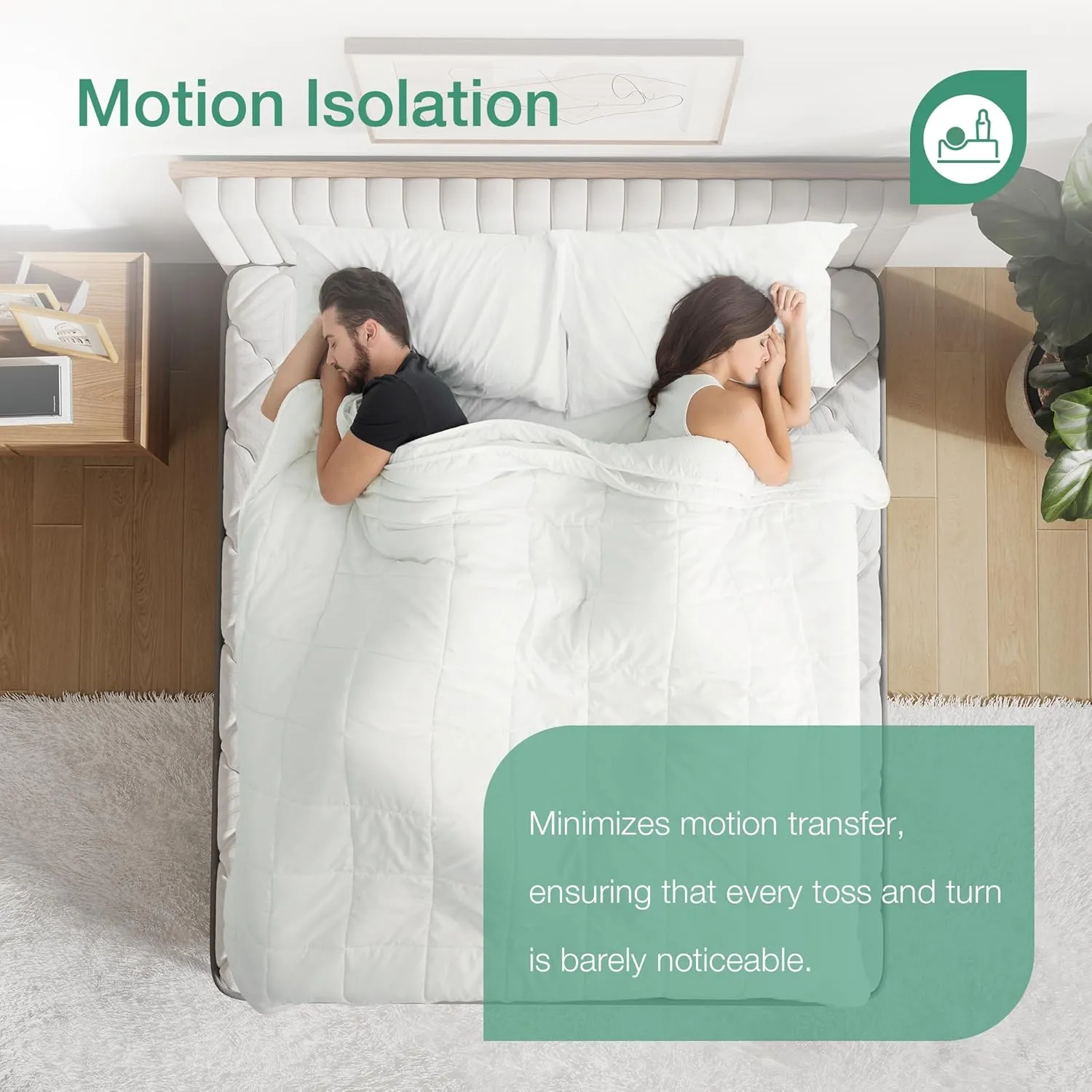 Novilla Queen Size Mattress, 10 inch Hybrid Mattress with Comfortable Foam & Individually Pocket Spring, Certipur-Us Certified, White, Plush
