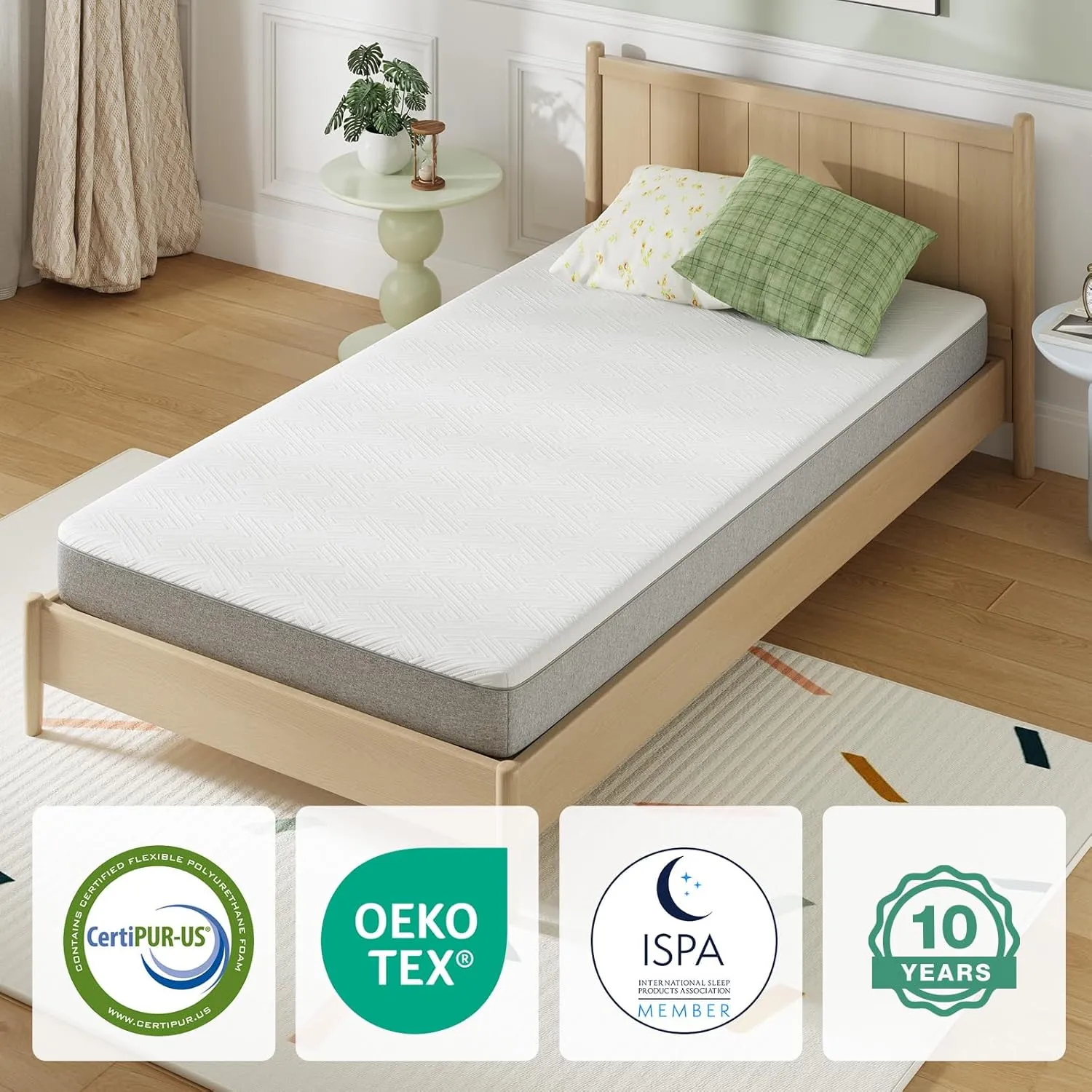 Novilla Twin Size Mattress, 6 Inch Twin Mattress for Kids, Gel-Infused Memory Foam Mattresses in a Box for Pain Relief & Enhanced Support & Cooling Sensation, CertiPUR-US Certified