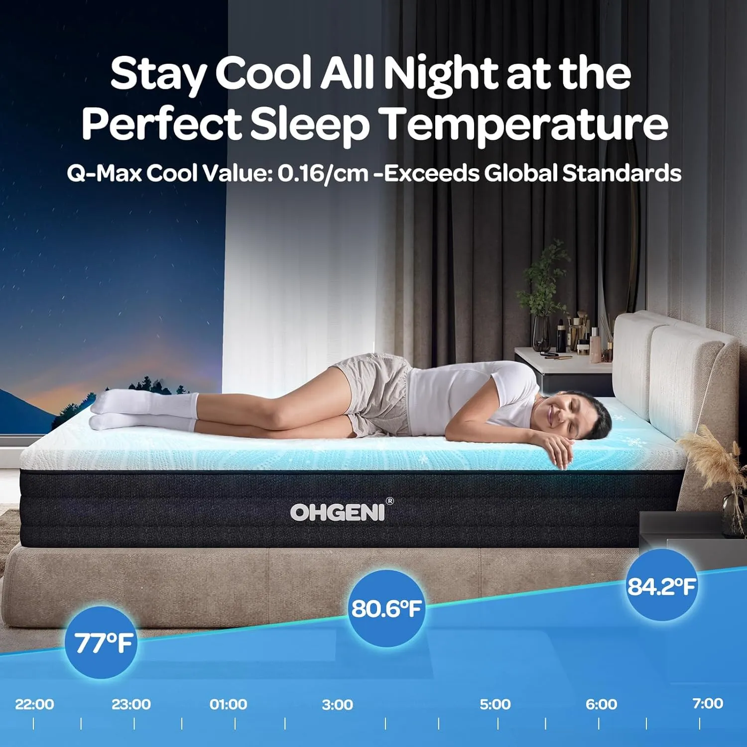 OhGeni 10 Inch Full Size Mattress, Cooling Gel Memory Foam Bed Mattresses in a Box, Cool Touch Surface, Ergonomic Support & Pressure Relief, Medium Feel，CertiPUR-US Certified Foam, Designed in USA