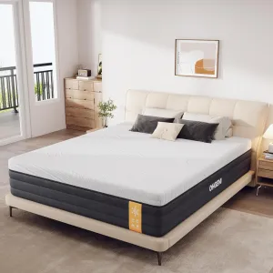 OhGeni 10 Inch Full Size Mattress, Cooling Gel Memory Foam Bed Mattresses in a Box, Cool Touch Surface, Ergonomic Support & Pressure Relief, Medium Feel，CertiPUR-US Certified Foam, Designed in USA