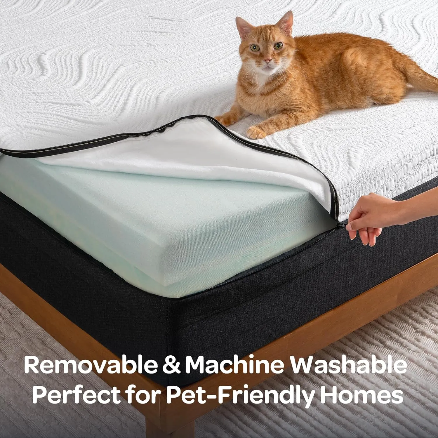 OhGeni 10 Inch Full Size Mattress, Cooling Gel Memory Foam Bed Mattresses in a Box, Cool Touch Surface, Ergonomic Support & Pressure Relief, Medium Feel，CertiPUR-US Certified Foam, Designed in USA