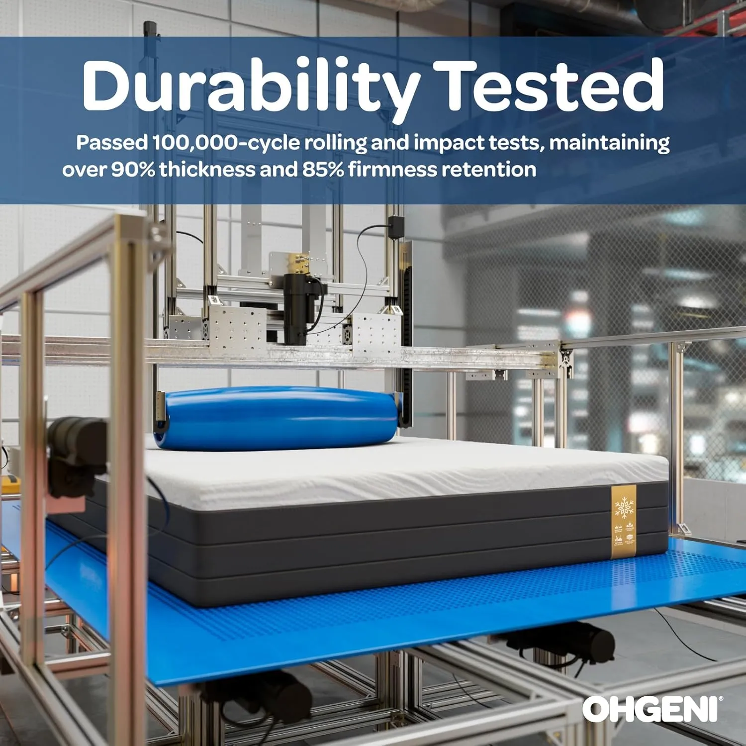 OhGeni 10 Inch Full Size Mattress, Cooling Gel Memory Foam Bed Mattresses in a Box, Cool Touch Surface, Ergonomic Support & Pressure Relief, Medium Feel，CertiPUR-US Certified Foam, Designed in USA
