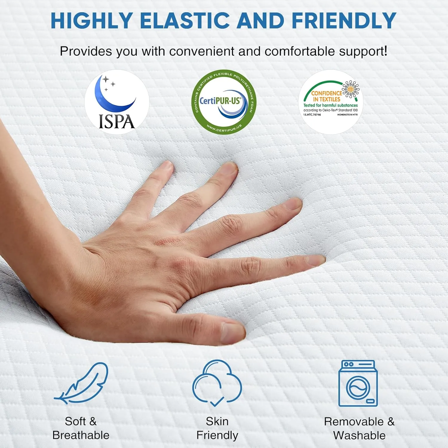 OLIXIS Tri-fold Memory Foam Mattress - 3 Inch Twin Size Portable Floor Bed, Foldable Mat for Kids and Adults, Collapsible and Washable Cover with CertiPUR-US Certified, for Travel & Camping & Yoga