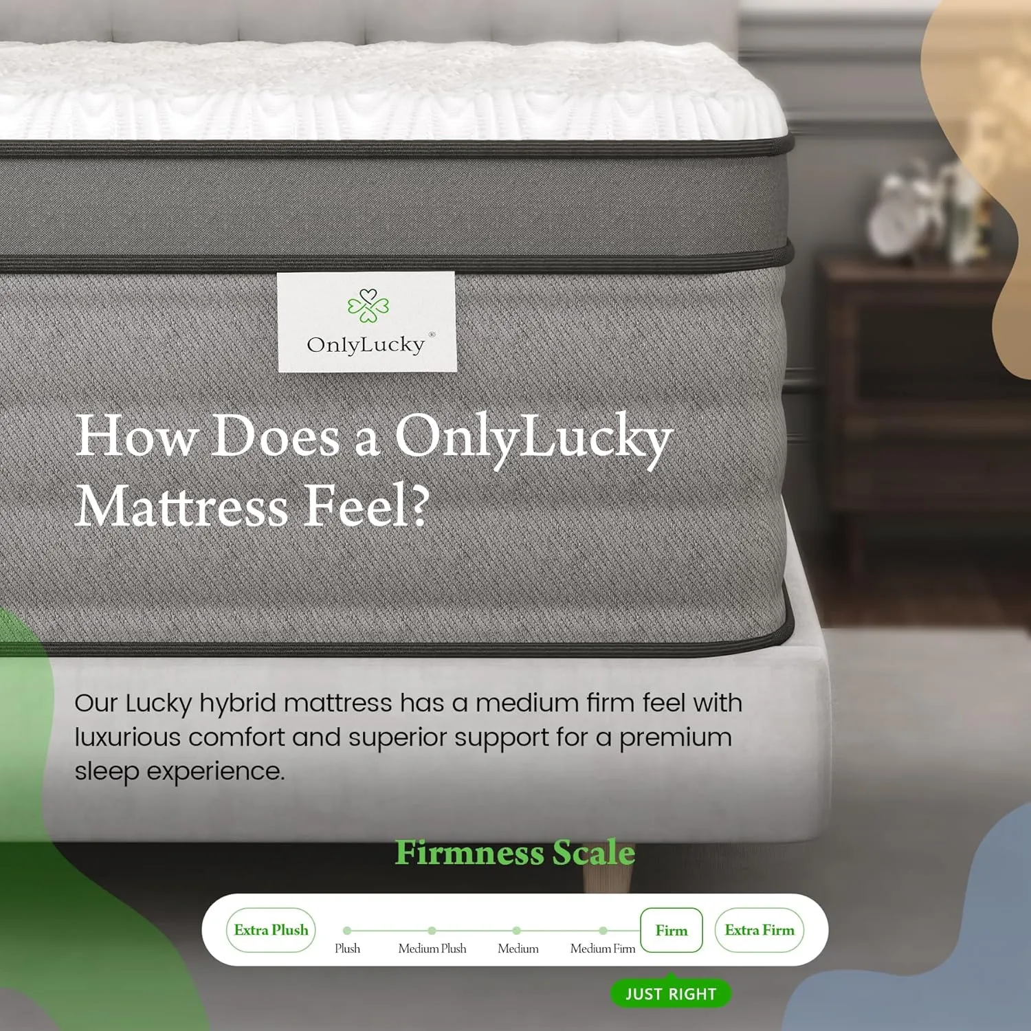 Onlylucky Firm Queen Mattress 12 Inch, Luxury Gel Memory Foam, 365 Night Trial, Hybrid Mattress Queen Size with Premier Pocket Springs for Comfort Night Sleep, CertiPUR-US Certified