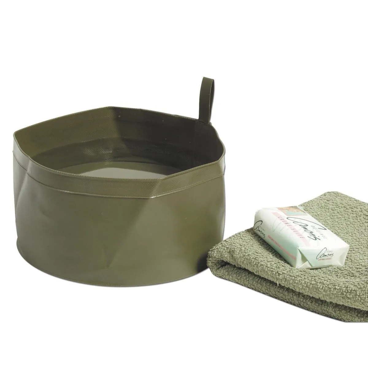 Original Netherlands Army wash case collapsible water bowl compact size Olive