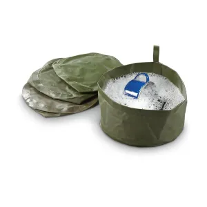 Original Netherlands Army wash case collapsible water bowl compact size Olive