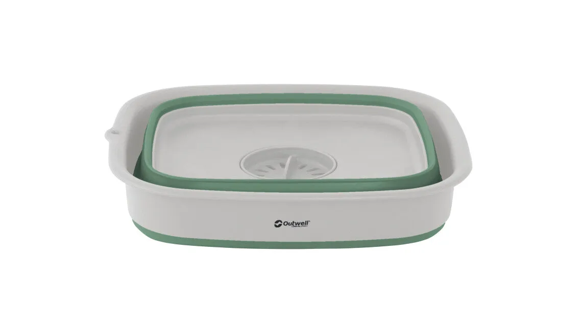 Outwell Collaps Wash Bowl with Drain Shadow Green