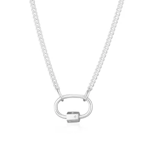 Oval Carabiner Curb Chain Necklace