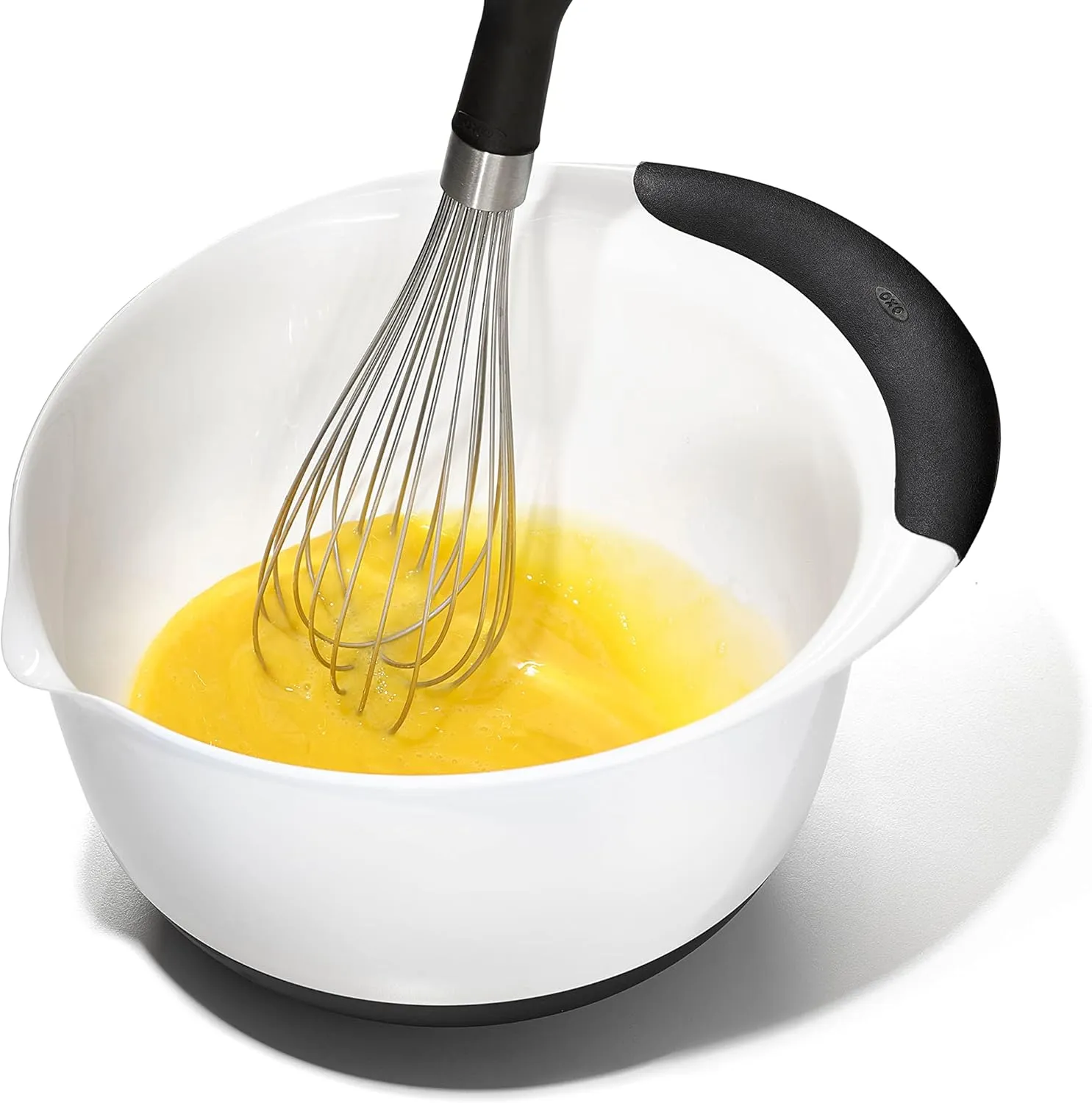 OXO Good Grips 3- Piece Plastic Mixing Bowl Set, 2500 ml,White/Black