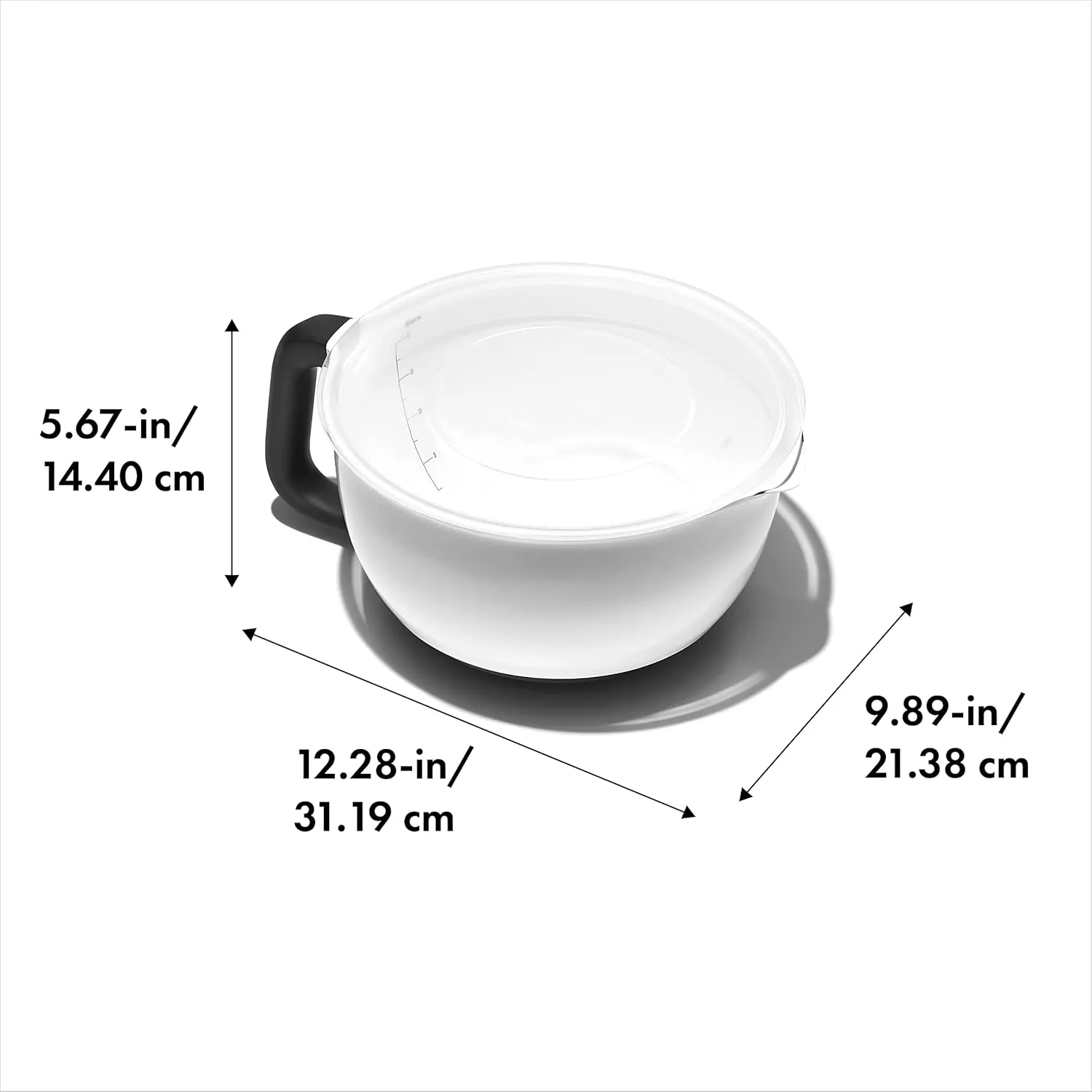 OXO Good Grips 4Qt BPA Free Plastic Batter Mixing Bow with Lid, White